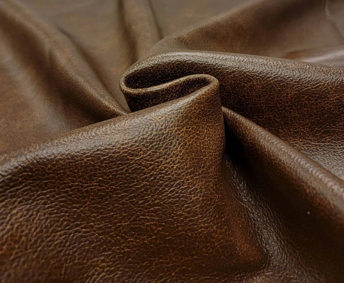 Vintage Premium Distressed Naturally Milled Italian Leather Full Cowhide 37+Sqft