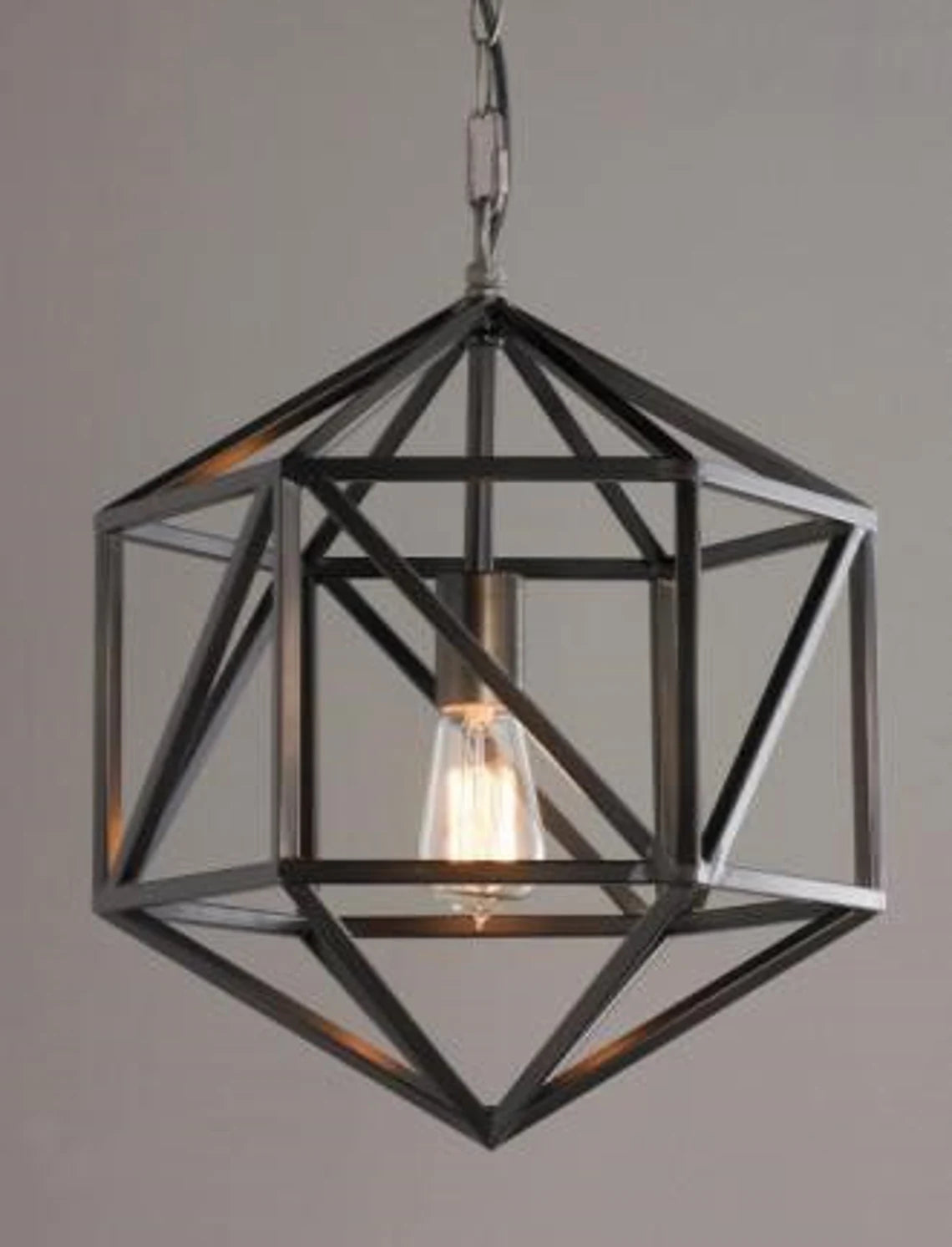 Studio 35 Iron Square Tube Hexa Hanging Light (Bronze and black Finish)