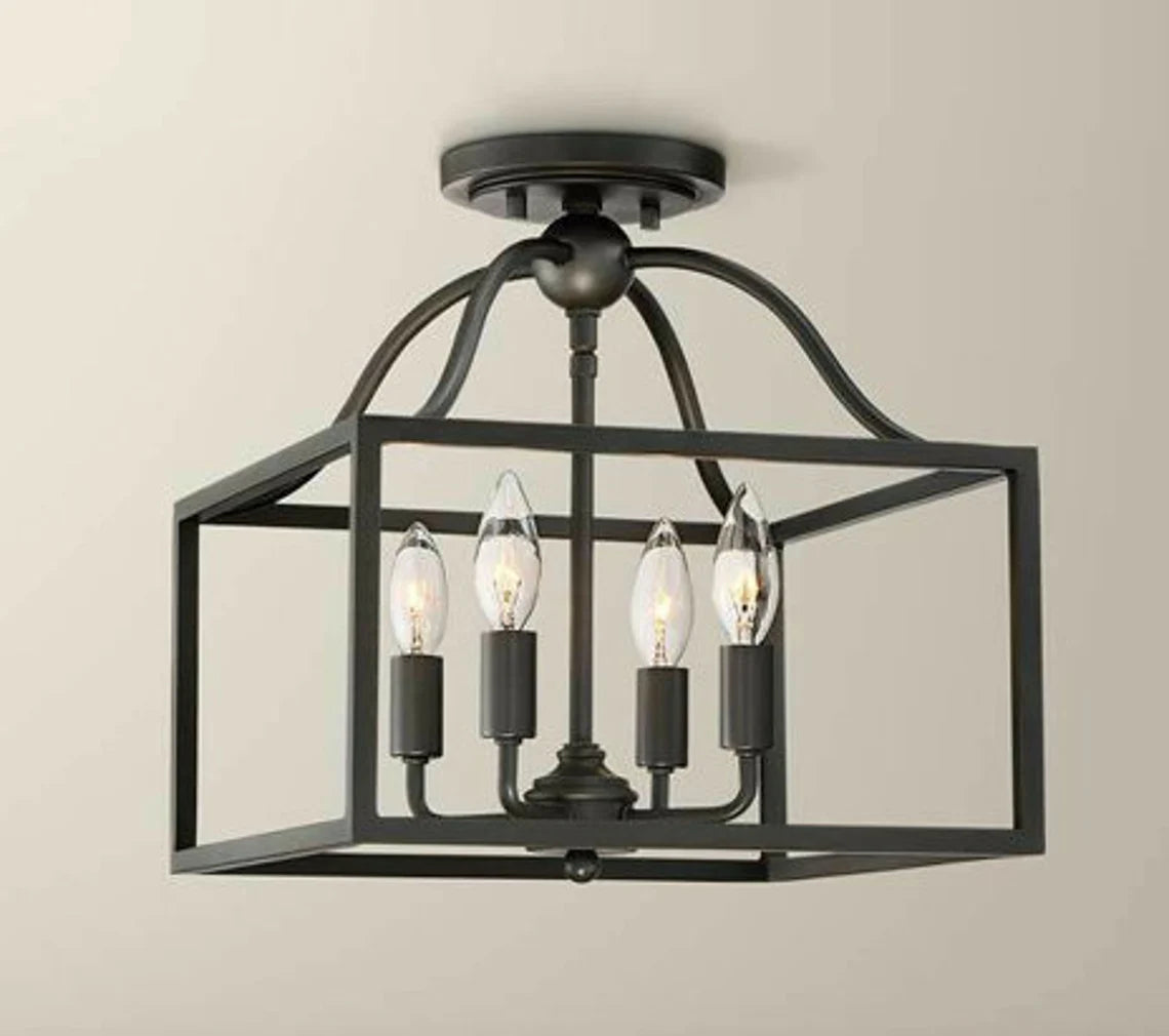 Studio 35 Iron Foyer Chandelier (Black Powder Finish)