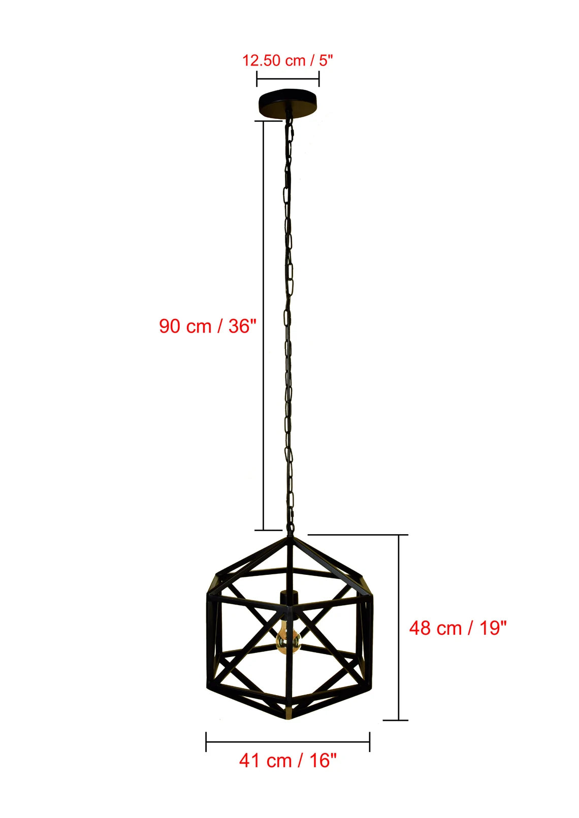 Studio 35 Iron Square Tube Hexa Hanging Light (Bronze and black Finish)