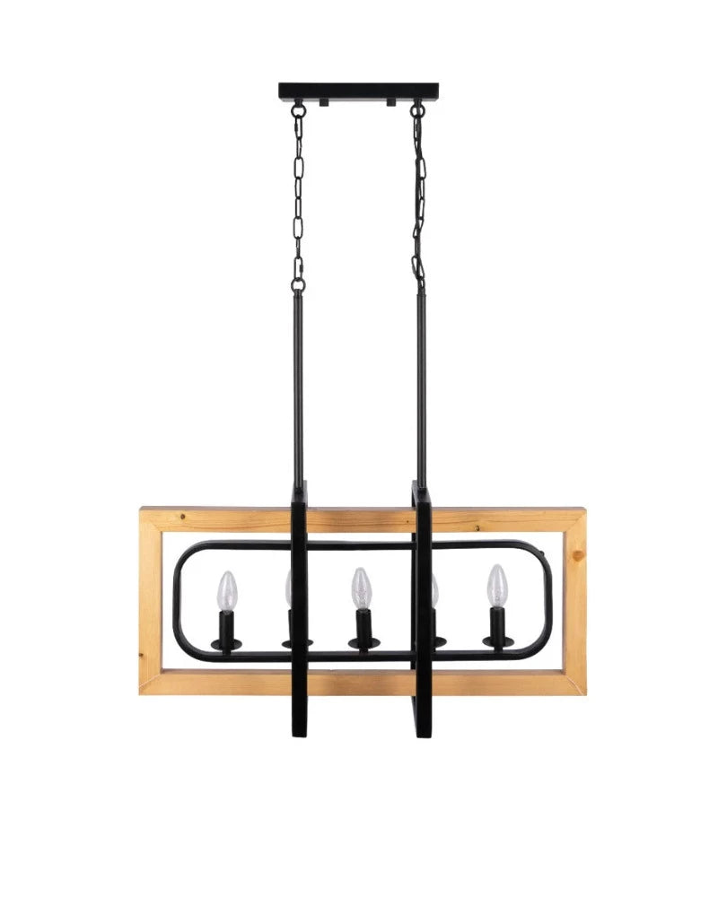 Studio 35 6 Light Cross Square Chandelier (Black Powder Finish)