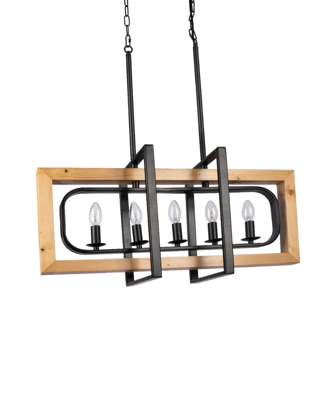 Studio 35 6 Light Cross Square Chandelier (Black Powder Finish)