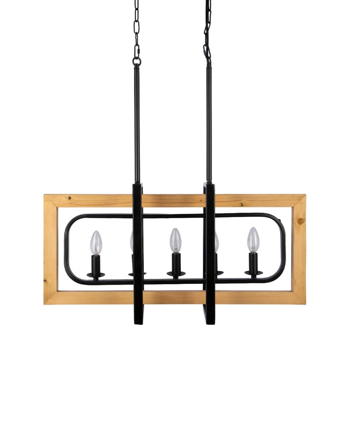 Studio 35 6 Light Cross Square Chandelier (Black Powder Finish)