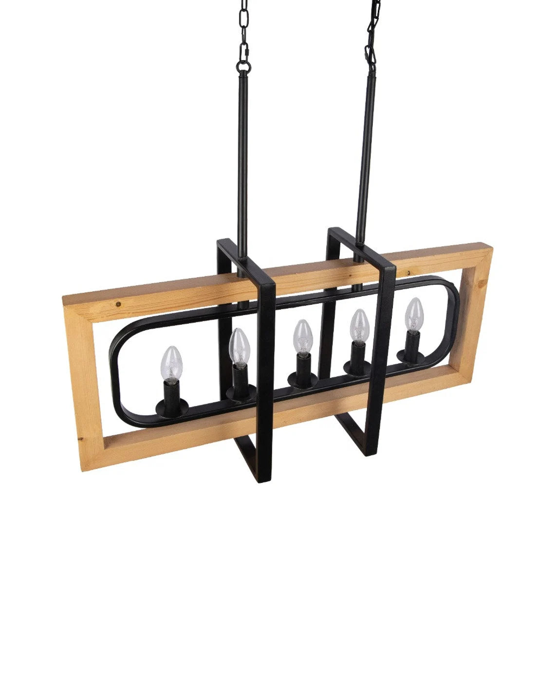 Studio 35 6 Light Cross Square Chandelier (Black Powder Finish)