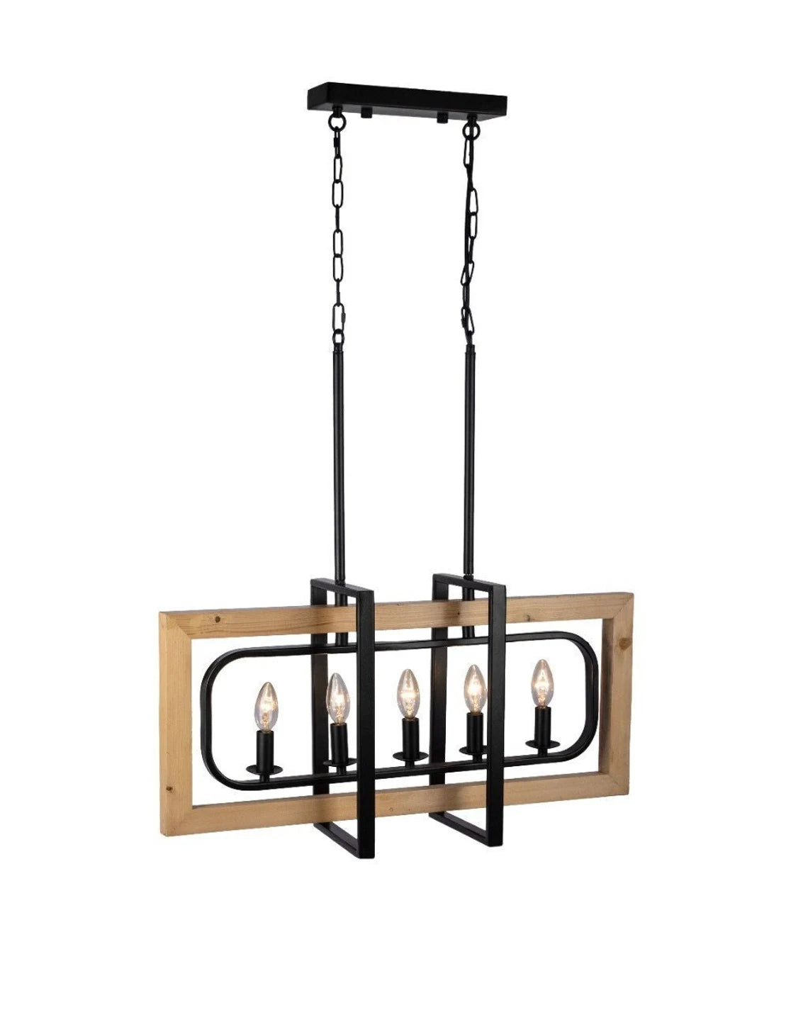 Studio 35 6 Light Cross Square Chandelier (Black Powder Finish)