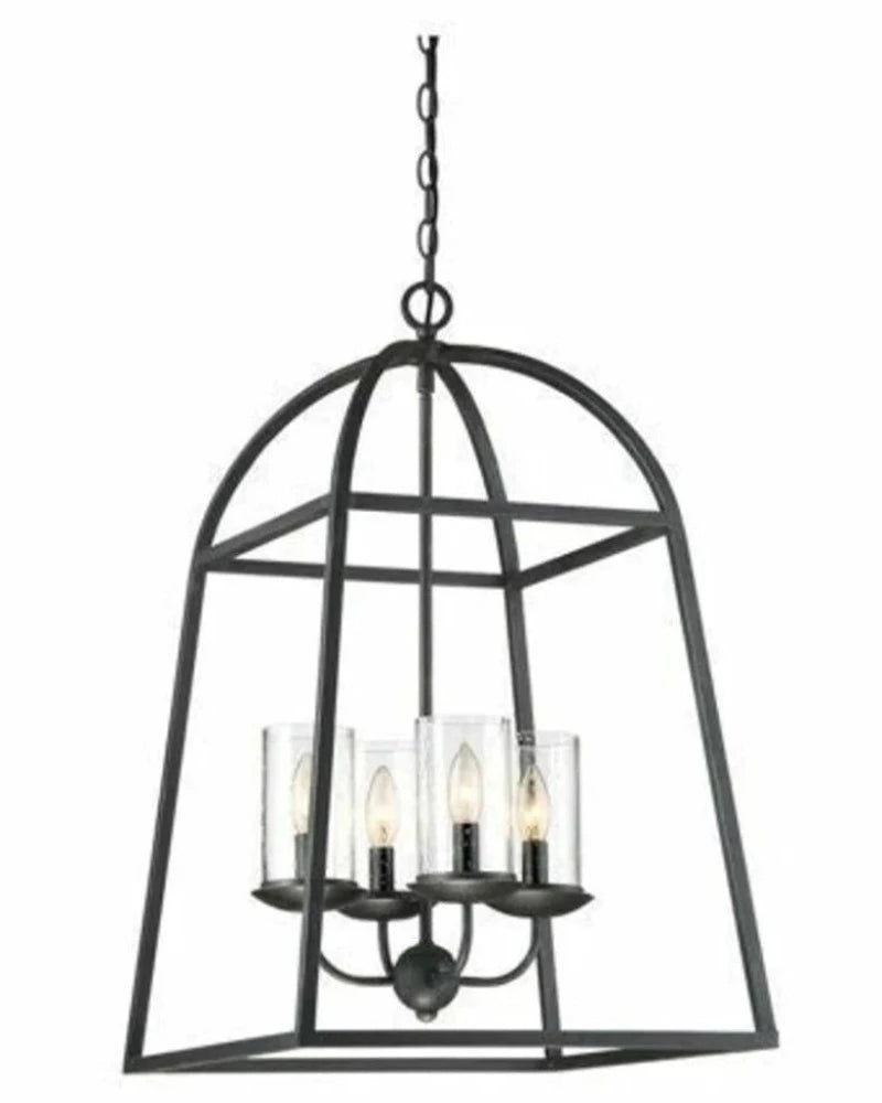 Studio 35 Iron Foyer Chandelier (Black Powder Finish)